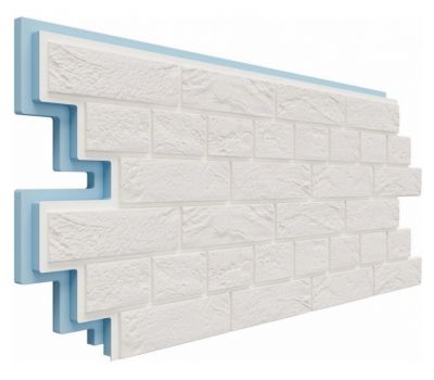Фасадная термопанель Венецианский кирпич 40 мм - Белоснежный от производителя Доломит по цене 1 250 р Фасадная термопанель Венецианский кирпич 40 мм - Белоснежный от производителя Доломит по цене 1 250 р