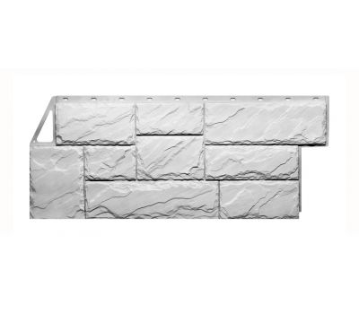 Фасадные панели (цокольный сайдинг) коллекция Камень Крупный - Мелованный белый от производителя  Fineber по цене 695 р
