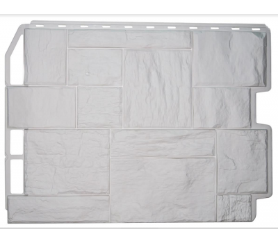 Фасадные панели (цокольный сайдинг) коллекция ТУФ - Белый от производителя  Fineber по цене 355 р