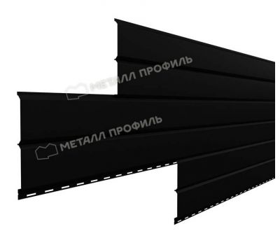 Металлический сайдинг Lбрус-15х240 (VikingMP-01-9005-0.45) Черный темный от производителя  Металл Профиль по цене 704 р