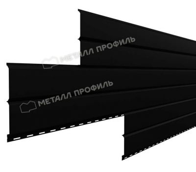 Металлический сайдинг Lбрус-15х240 (VikingMP E-20-9005-0.5) Черный темный от производителя  Металл Профиль по цене 1 160 р
